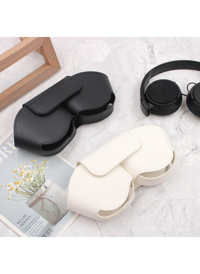 Generic - Suitable For Airpods Max Earphone Bag PU Leather Headset Protective Cover Hanging Headset Storage Bag-Color:Black-Model:Head-mounted - Image 1