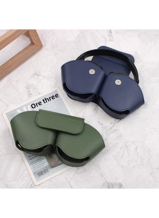 Generic - Suitable For Airpods Max Earphone Bag PU Leather Headset Protective Cover Hanging Headset Storage Bag-Color:Black-Model:Head-mounted - Image 1