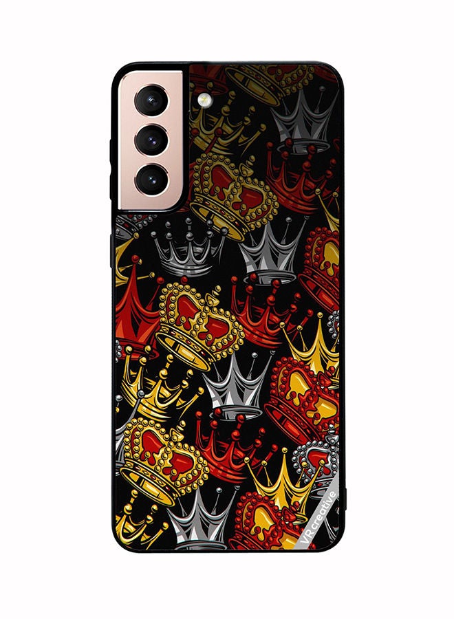 VR CREATIVE Protective Case Cover For Samsung Galaxy S21 5G King And Queen Design Multicolour - Image 1