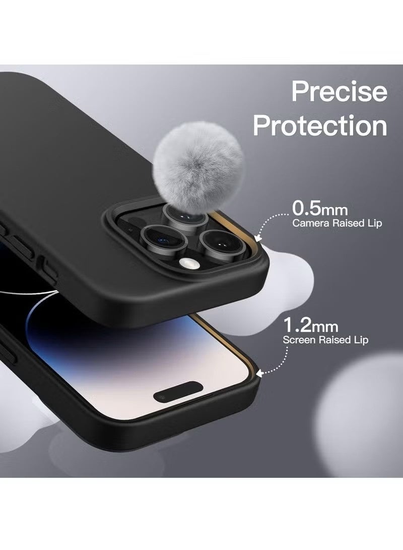 general Premium Liquid Silicone Case for iPhone 14 Pro Max – 4-in-1 Shockproof Full-Body Protective Cover with Soft Microfiber Lining & Precise Camera Protection – Midnight Black - Image 3