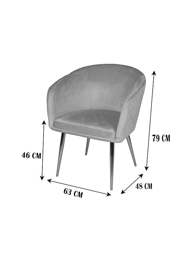 Ripple FURNITURE كرسي زوار مخمل ومعدن كرسي طعام أرجل ذهبية شكل دائري غرفة معيشة حجم كبير (أسود) - Image 2