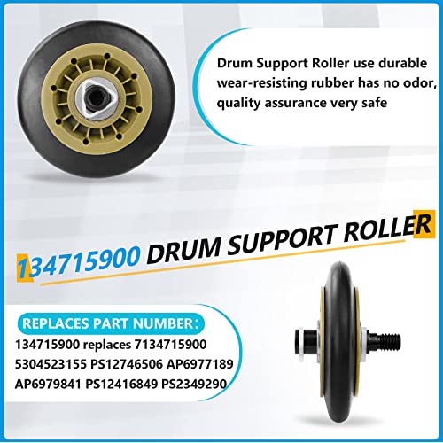 Casmer Dryer Repair Kit Compatible With electrolux Dryers Includes 137315300 Dryer Belt(1pc), 134715900 Drum Support Wheel(4pcs) and 134793500 Idler Pulley(1pc), Figure 7 Shows More Compatible Models - Image 2