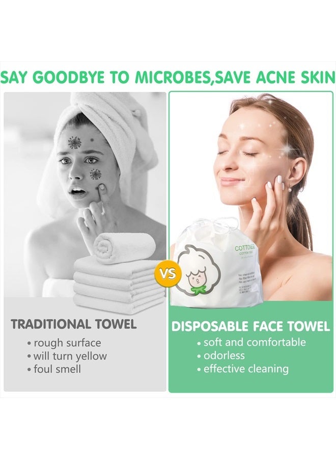 GothicBride Disposable Face Towel for Dry and Wet Use, 100% Cotton Facial Tissue, Ultra Thicked Facial Cleansing Towels, Multi-Purpose Dry Wipes for Makeup Removing, Sensitive | Baby Skincare - Image 5