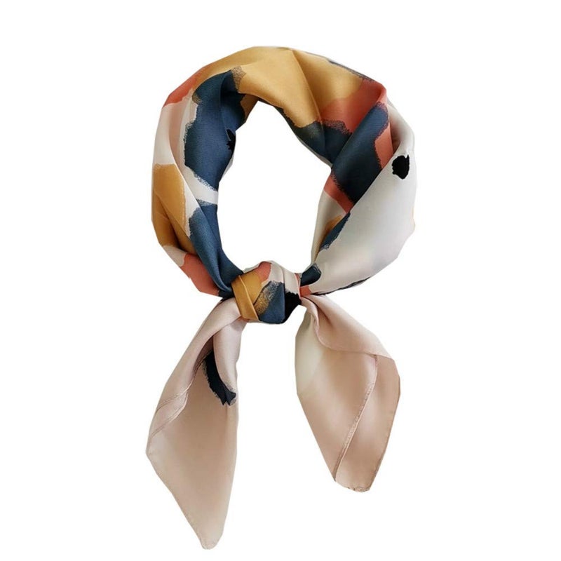 FONYVE Silk Feeling Scarf Medium Square Satin Head Scarf for Women 27.5 inches - Image 1