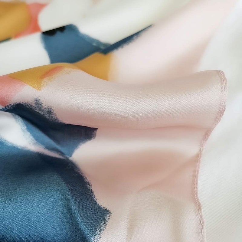 FONYVE Silk Feeling Scarf Medium Square Satin Head Scarf for Women 27.5 inches - Image 3