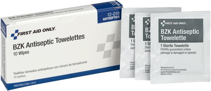 First Aid Only 12-018 Benzalkonium Chloride Wipes, Individually Wrapped, 10 Count - Image 2