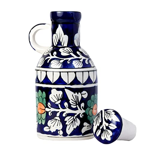 Freakway Ceramic Blue Floral Art 500 ML Oil Dispenser for Kitchen, Oil Bottle, Oil Sprayer, Vinegar Bottle for Kitchen Storage/ 100% Food & Microwave Safe| 1 Piece-Blue & White - Image 3