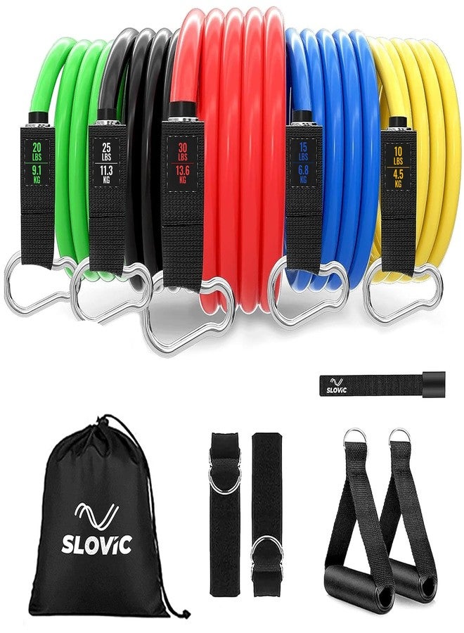 Slovic Resistance Tube [Upto 45 KG] | Resistance Band for Workout | Stretching Band for Exercise Band (11 Pieces Tube Set) | Resistance Bands Set | Gym Equipment for Home Workout | for Men & Women - Image 1