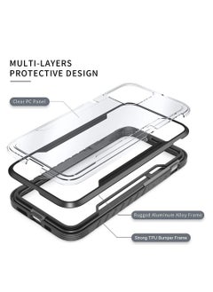 iPhone 13 and iPhone 14 Heavy Duty Defender Case Rugged Anti-Drop Clear Back Cover with Shockproof Hybrid Metal and TPU Bumper Frame Black - pzsku/ZCC05B59D8F8FDF4DBD57Z/45/_/1652605095/a40fe1c3-afa6-4c4c-b08a-c6a2a7f6256a