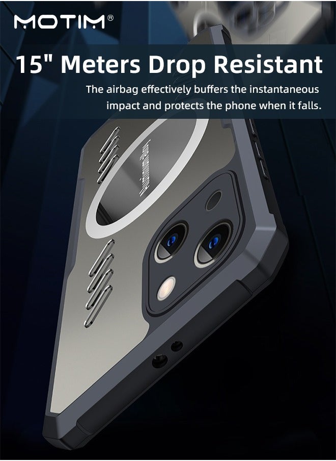 Motim - Phone Cooling Case for iPhone 14/14 Plus, Heat Dissipation, Aluminum Alloy Cooling Cover, Support Car Magnetic Suction Function, Back TPU Bumper Case for iPhone 14 Pro/14 Pro Max - Image 1