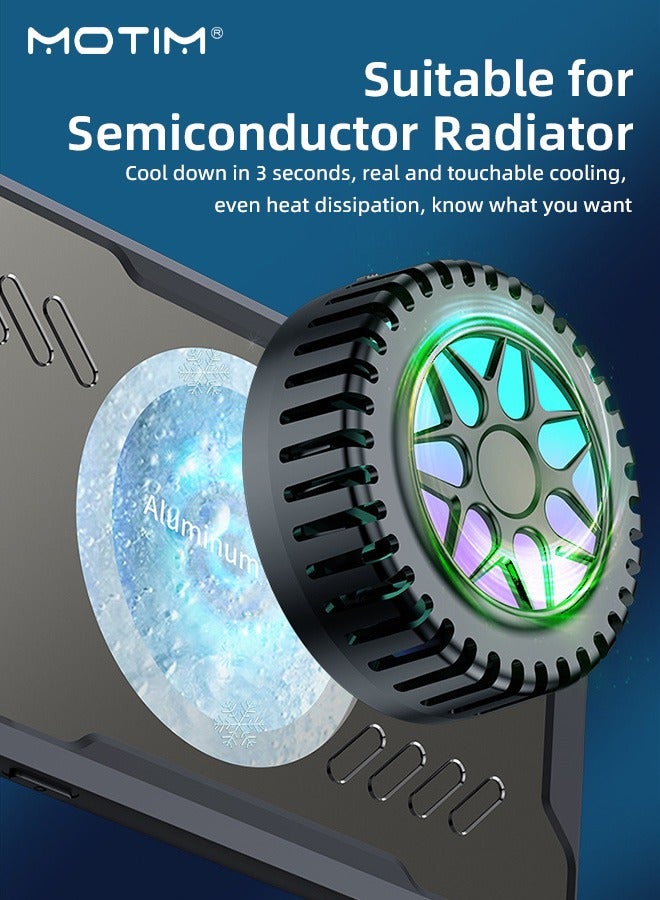 Motim iPhone 14 /14 Plus Phone Case, Aluminum Alloy Hollow Heat Dissipation Cooling Case, Support Car Magnetic Suction Function, TPU Back Bumper Case Shockproof Protective Cover - Image 4