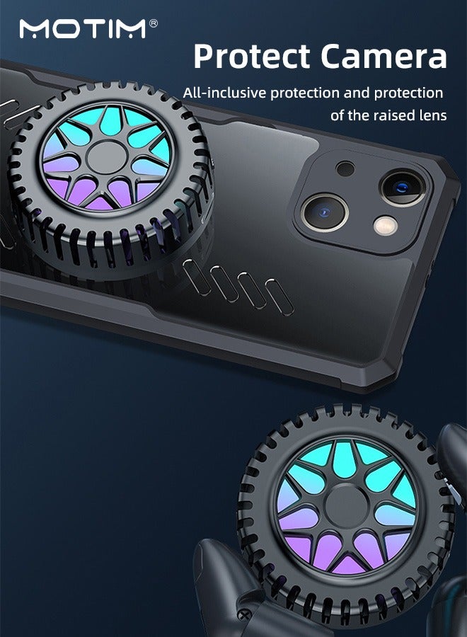 Motim iPhone 14 /14 Plus Phone Case, Aluminum Alloy Hollow Heat Dissipation Cooling Case, Support Car Magnetic Suction Function, TPU Back Bumper Case Shockproof Protective Cover - Image 3