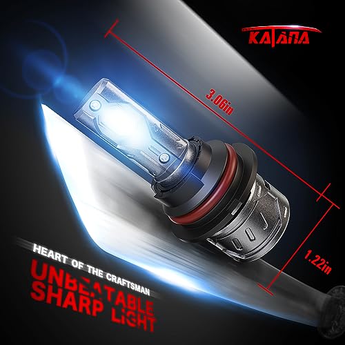 KATANA 9007 Light Bulb, HB5 Bulb 400% Brightness 6500K White Plug and Play Mini Size Fog Light Bulb of 2 - Image 3