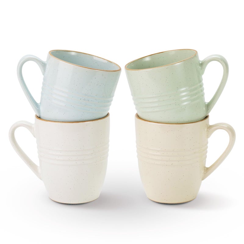 famiware Jupiter Coffee Mugs Set of 4 14 OZ Coffee Mug Microwave and Dishwasher Safe Coffee Cups with Handle for Coffee Tea Cocoa Milk Multicolor
