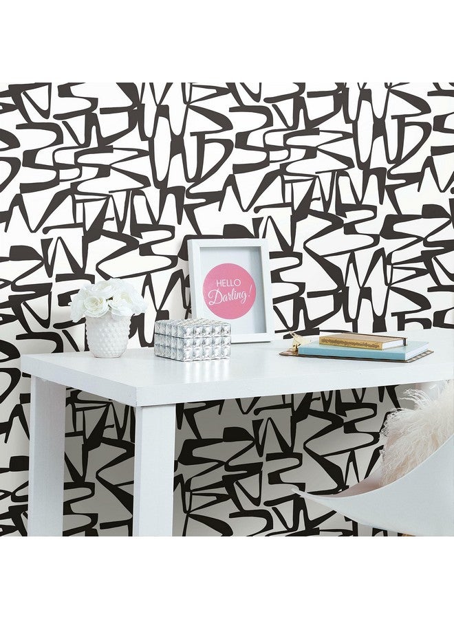 RoomMates Rmk12098Rl Jane Dixon Black And White Enigmatic Peel And Stick Wallpaper - Image 4