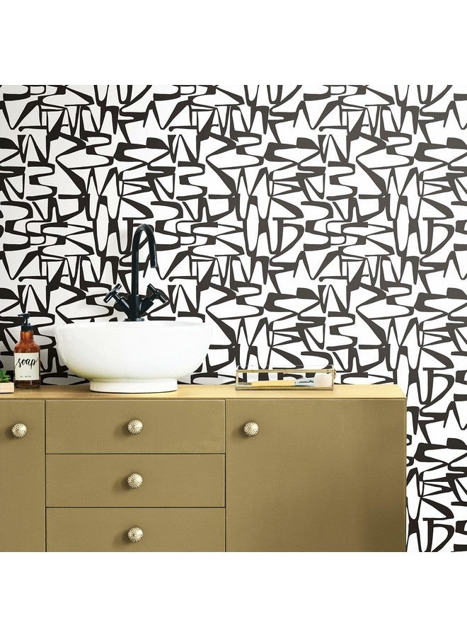 RoomMates Rmk12098Rl Jane Dixon Black And White Enigmatic Peel And Stick Wallpaper - Image 3