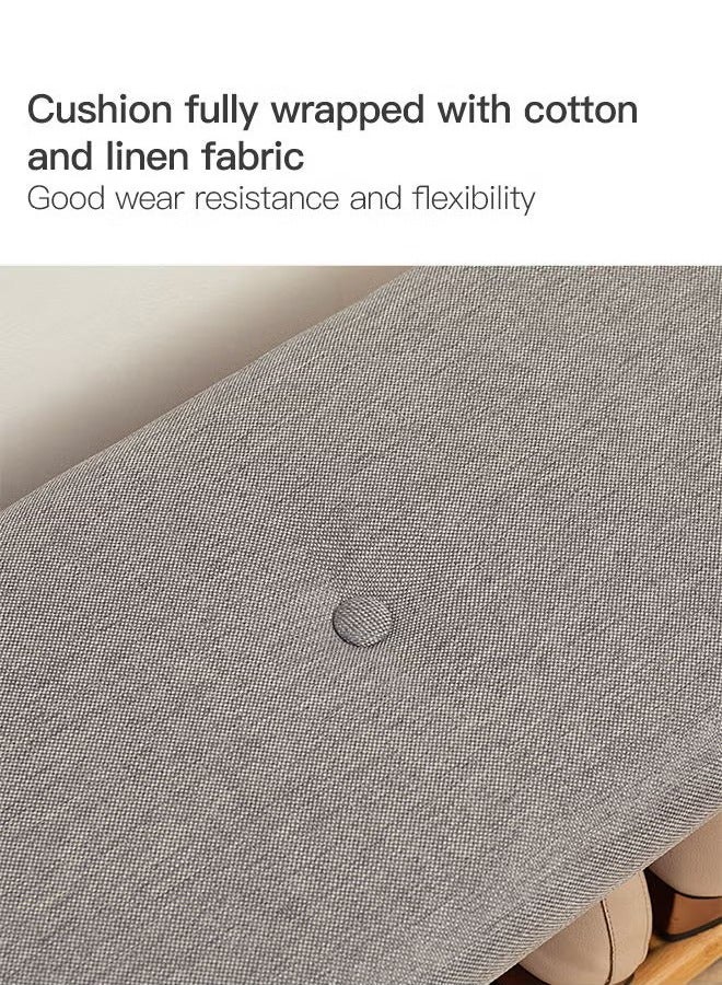 Beauenty Shoe Entryway Bench, Bamboo Shoe Rack Bench, Organizer with 2 Tier Storage Simple Style Good Load Bearing, Ideal for Entryway Hallway Living Room,(Nature,35.4'') - Image 5