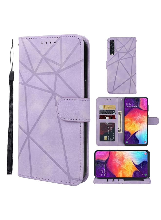 S-TOP Case For Samsung Galaxy A50 Skin Feel Geometric Lines Leather Phone Case - Image 1
