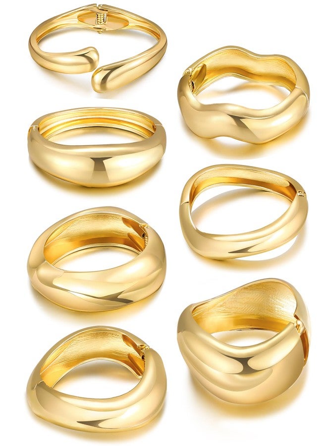 RIOSO أساور ريوسو الذهبية للنساء، أساور سميكة وعريضة، أساور ذهبية ضخمة للنساء - Image 1