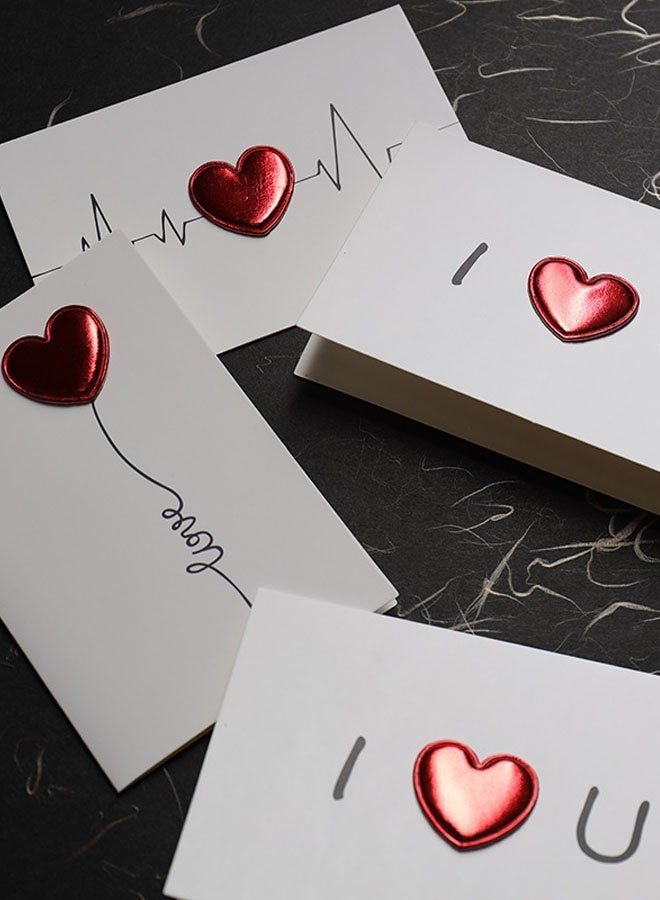 10PCS Love 3D Greeting Card Valentine's Day Card DIY I Love You Heartbeat Mother's Day Blessing Card Birthday Card - Image 1