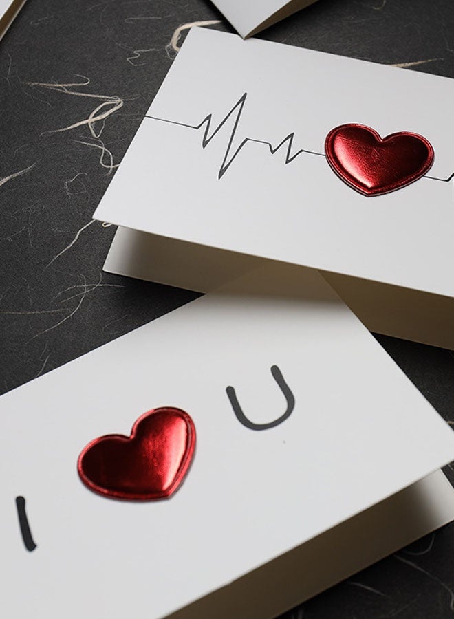 10PCS Love 3D Greeting Card Valentine's Day Card DIY I Love You Heartbeat Mother's Day Blessing Card Birthday Card - Image 3