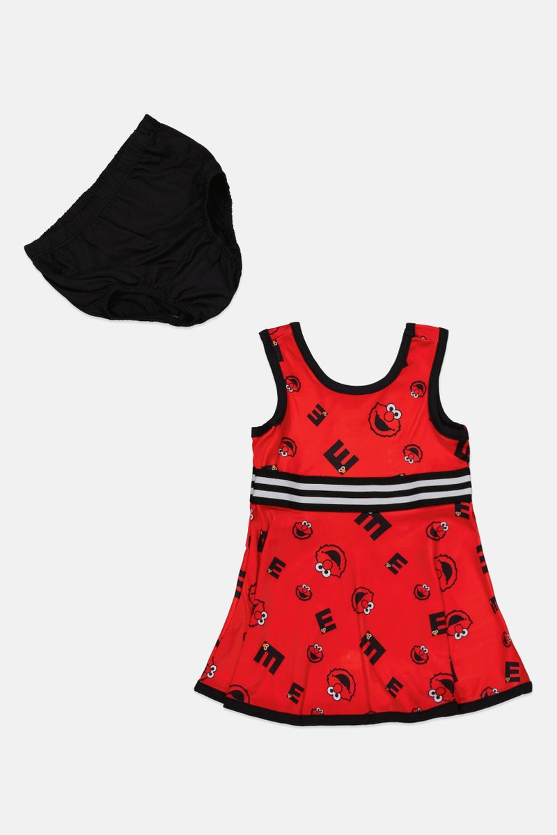 Isaac Mizrahi Toddlers Girl 2 Piece Sleeveless Dress With Panty, Red Combo - Image 1