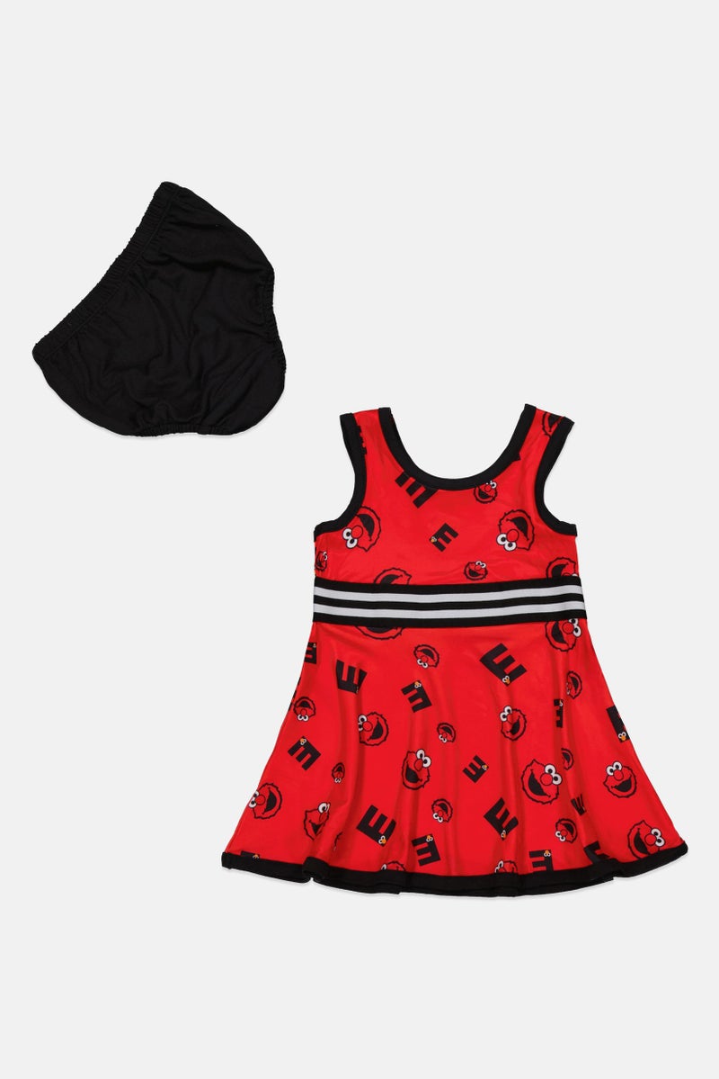 Isaac Mizrahi Toddlers Girl 2 Piece Sleeveless Dress With Panty, Red Combo - Image 2