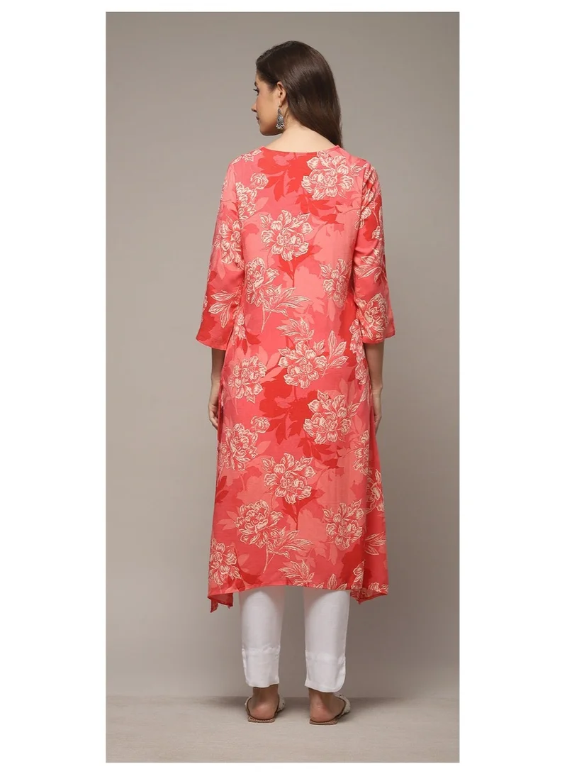 Biba  Coral LIVA Straight Printed Kurta for Women | Best Price UAE