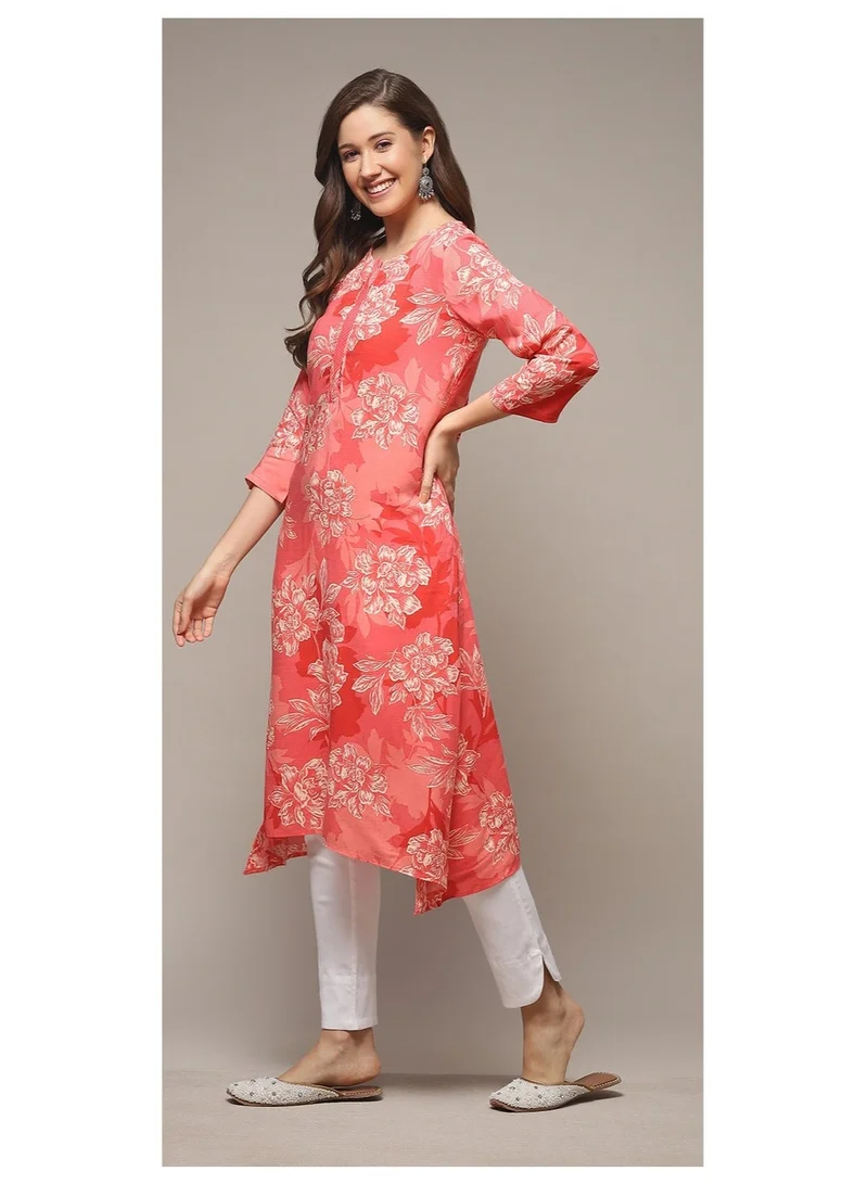 Biba  Coral LIVA Straight Printed Kurta for Women | Best Price UAE
