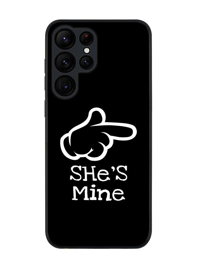 Stylizedd Rugged Black edge case for Samsung Galaxy S22 Ultra 5G Slim fit Soft Case Flexible Rubber Edges Anti Drop TPU Gel Thin Cover - She's mine - Image 1