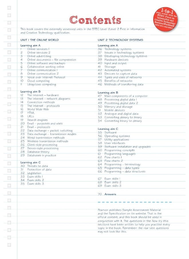 Pearson REVISE BTEC First in I&CT Revision Guide i
