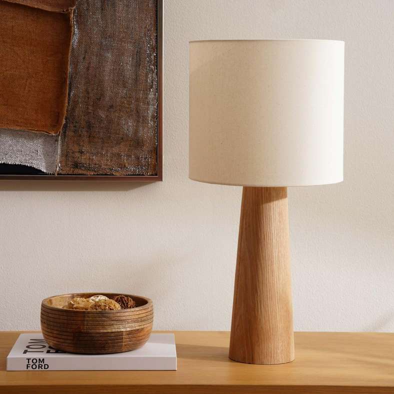 Paris E27 Wooden Table lamp Dia 28x57cm - Natural
