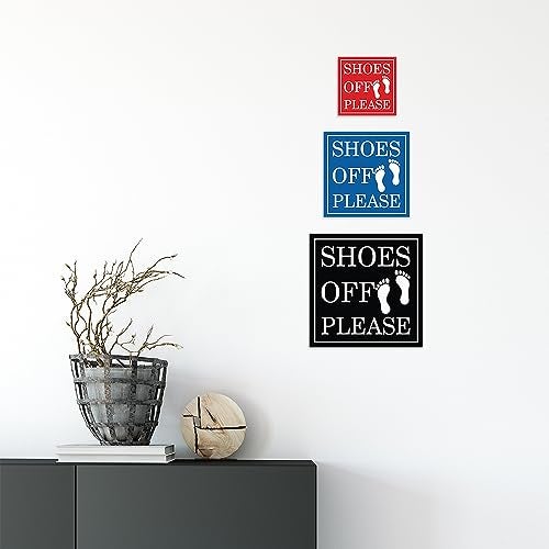 All Quality Square Shoes Off Please Wall or Door Sign | Black (Small) 1 Pack - Image 2