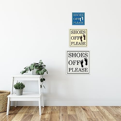 All Quality Square Shoes Off Please Wall or Door Sign | Black (Small) 1 Pack - Image 4
