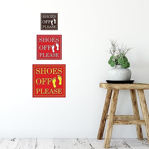 All Quality Square Shoes Off Please Wall or Door Sign | Black (Small) 1 Pack - Image 5