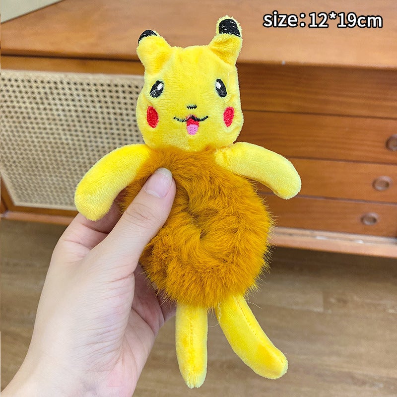 Generic Baowao Bear Hair Loop 2023 New Cute Plush Bear Tie-up Rope Womens Internet Celebratory Cartoon Hair Rope Pontail Rubber Tendon 5# yellow Kachu