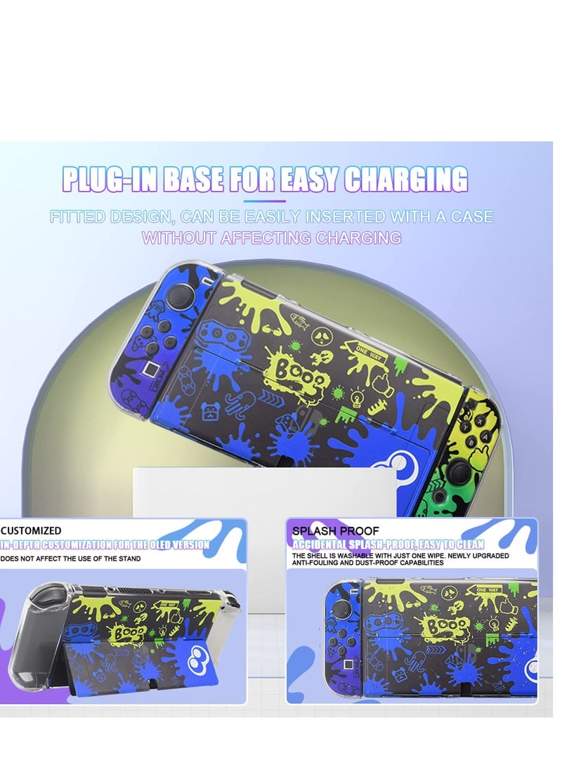 Switch Case Compatible with Nintendo OLED, Oled Cover Screen Protector, Playstand, Thumb Grip Caps