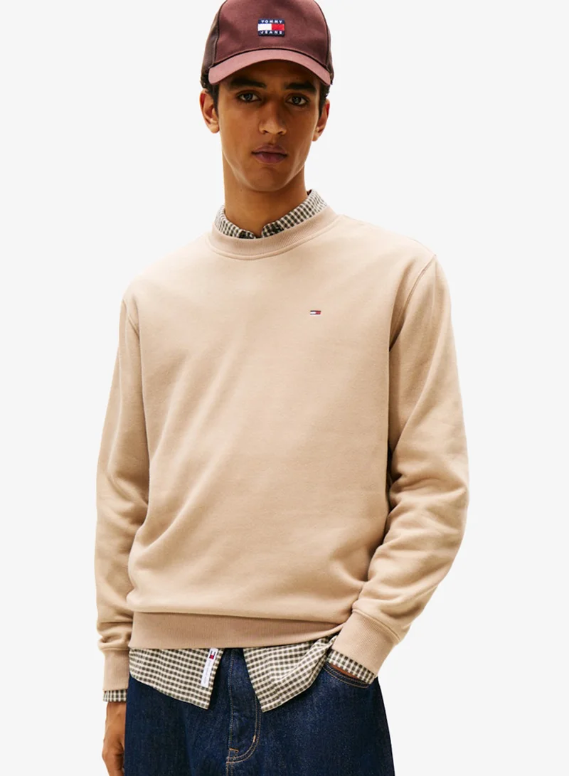 تومي جينز سترة بقلنسوة بقصة عادية بشعار بادج كرو