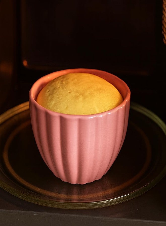 Mirakii Ceramic 300ml Pink Bowl Set of 6, Microwave and Dishwasher Safe Elegant Design for Serving Dessert, Snacks & Soups - Image 4