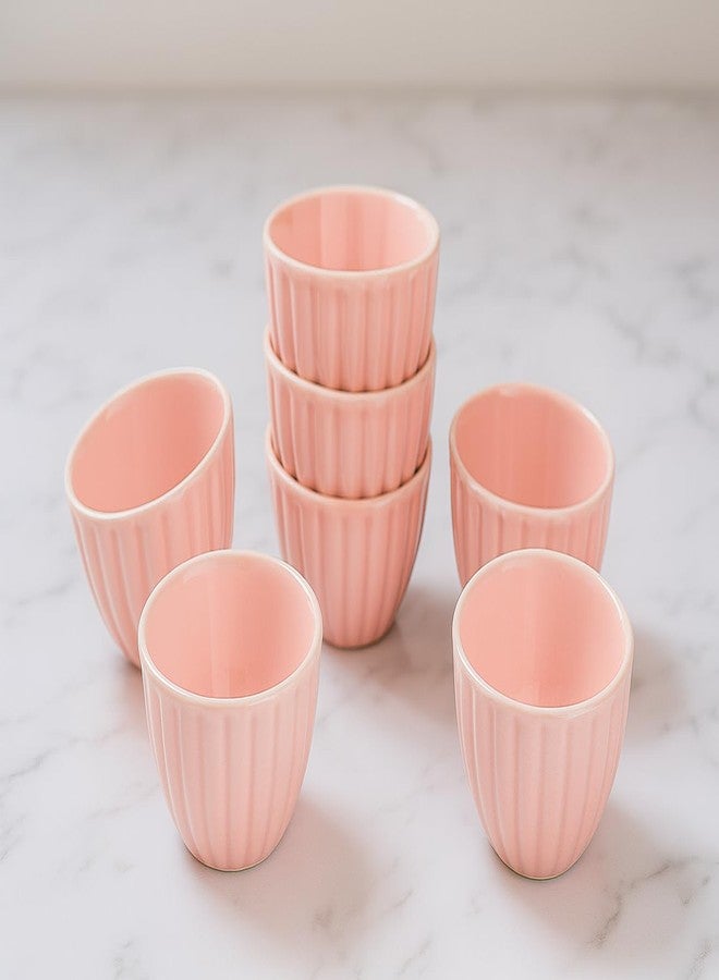 Mirakii Ceramic 300ml Pink Bowl Set of 6, Microwave and Dishwasher Safe Elegant Design for Serving Dessert, Snacks & Soups - Image 5
