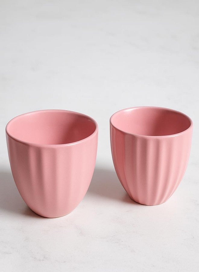 Mirakii Ceramic 300ml Pink Bowl Set of 6, Microwave and Dishwasher Safe Elegant Design for Serving Dessert, Snacks & Soups - Image 3
