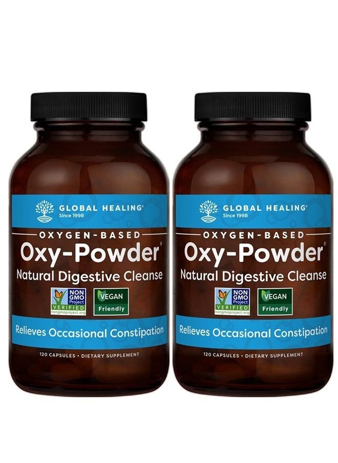 global healing center - Oxy-Powder Colon Cleanse Detox - Oxygen Based Safe and Natural Intestinal Cleanser, 120 Count (Pack of 2) - Image 1