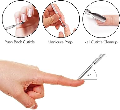 Generic 1 pcs Cuticle Pusher Nail Art Uv Gel Nail Polish Remover Tool for Fingernail Polish Manicure Pedicure Cuticle Trimmer Nail Cuticle Cleaner  - Image 2