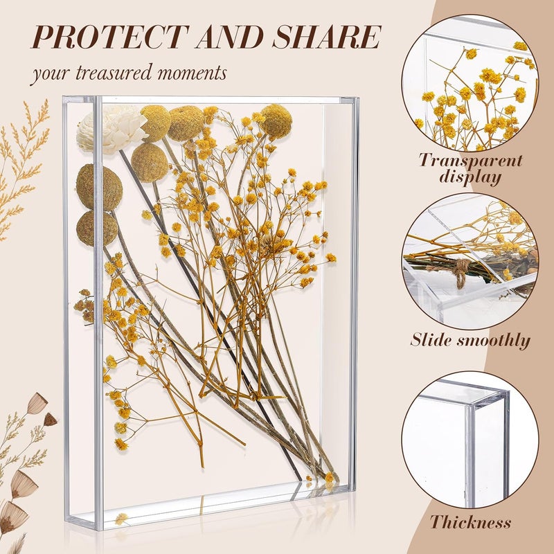 TPGP صناديق عرض باري دات 2 قطعة أكريليك - إطار شفاف DIY بحجم 8 × 10 بوصة للزهور المجففة والذكريات - Image 3