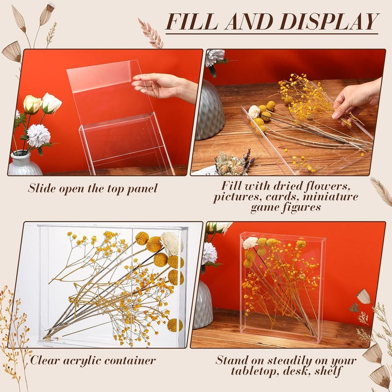 TPGP صناديق عرض باري دات 2 قطعة أكريليك - إطار شفاف DIY بحجم 8 × 10 بوصة للزهور المجففة والذكريات - Image 4