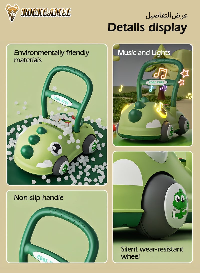 ROCKCAMEL Baby Walker for Kids, Dinosaur Toys Baby Push Walker with Music & Lights, Adjustable Speed & Detachable Handle, Learning Walking Assistant with Wide Quiet Wheels for Infants 6-24 Months - Image 5