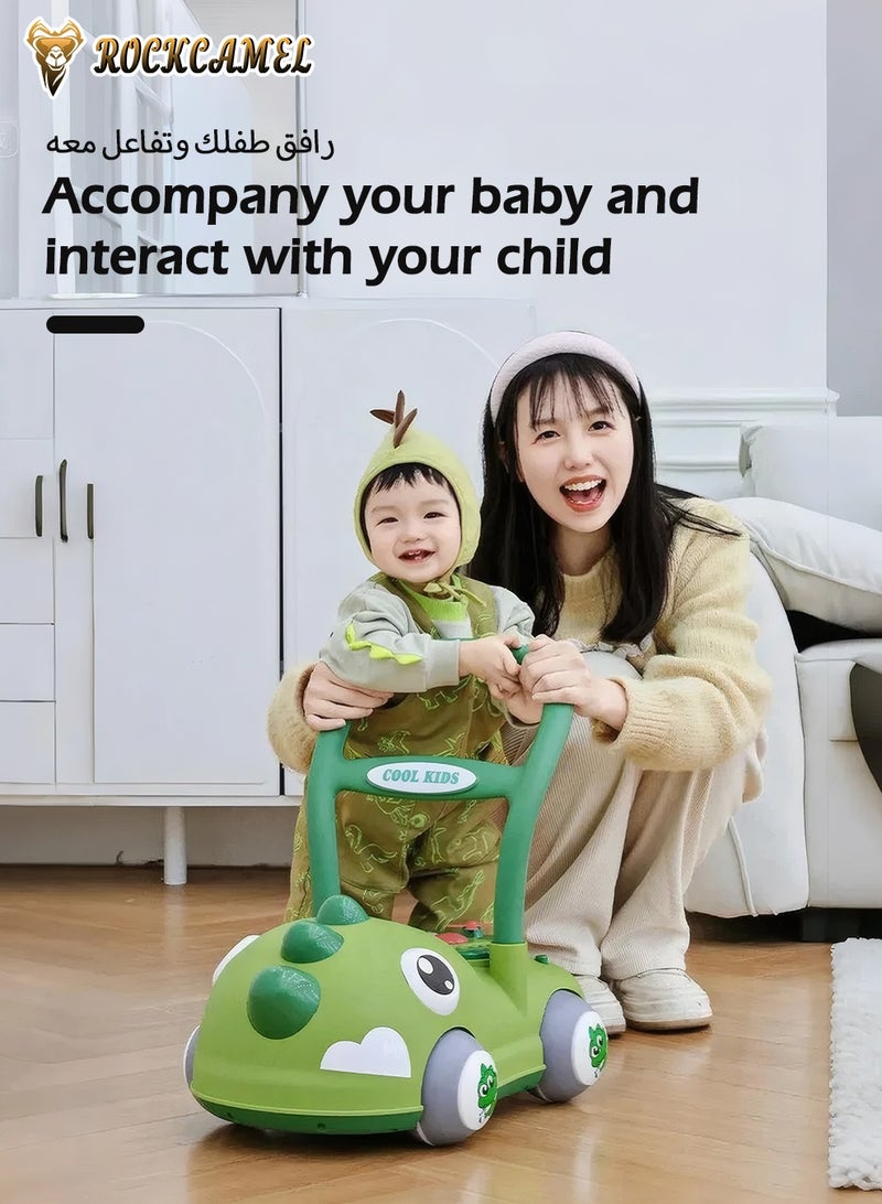 ROCKCAMEL Baby Walker for Kids, Dinosaur Toys Baby Push Walker with Music & Lights, Adjustable Speed & Detachable Handle, Learning Walking Assistant with Wide Quiet Wheels for Infants 6-24 Months - Image 4