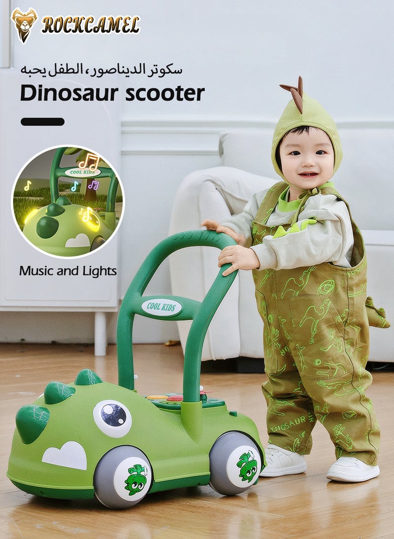 ROCKCAMEL Baby Walker for Kids, Dinosaur Toys Baby Push Walker with Music & Lights, Adjustable Speed & Detachable Handle, Learning Walking Assistant with Wide Quiet Wheels for Infants 6-24 Months - Image 3