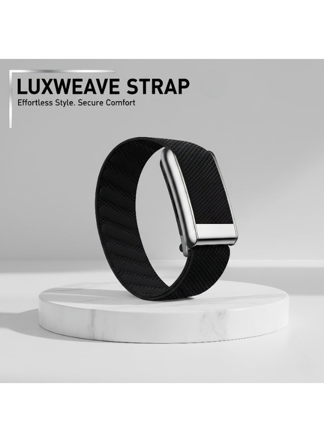 Nylon Sport Band Compatible with WHOOP 5.0 – Adjustable Stretch Wristband with Secure Hook & Loop Closure – Breathable Performance Strap for Men & Women (Black) - Image 4