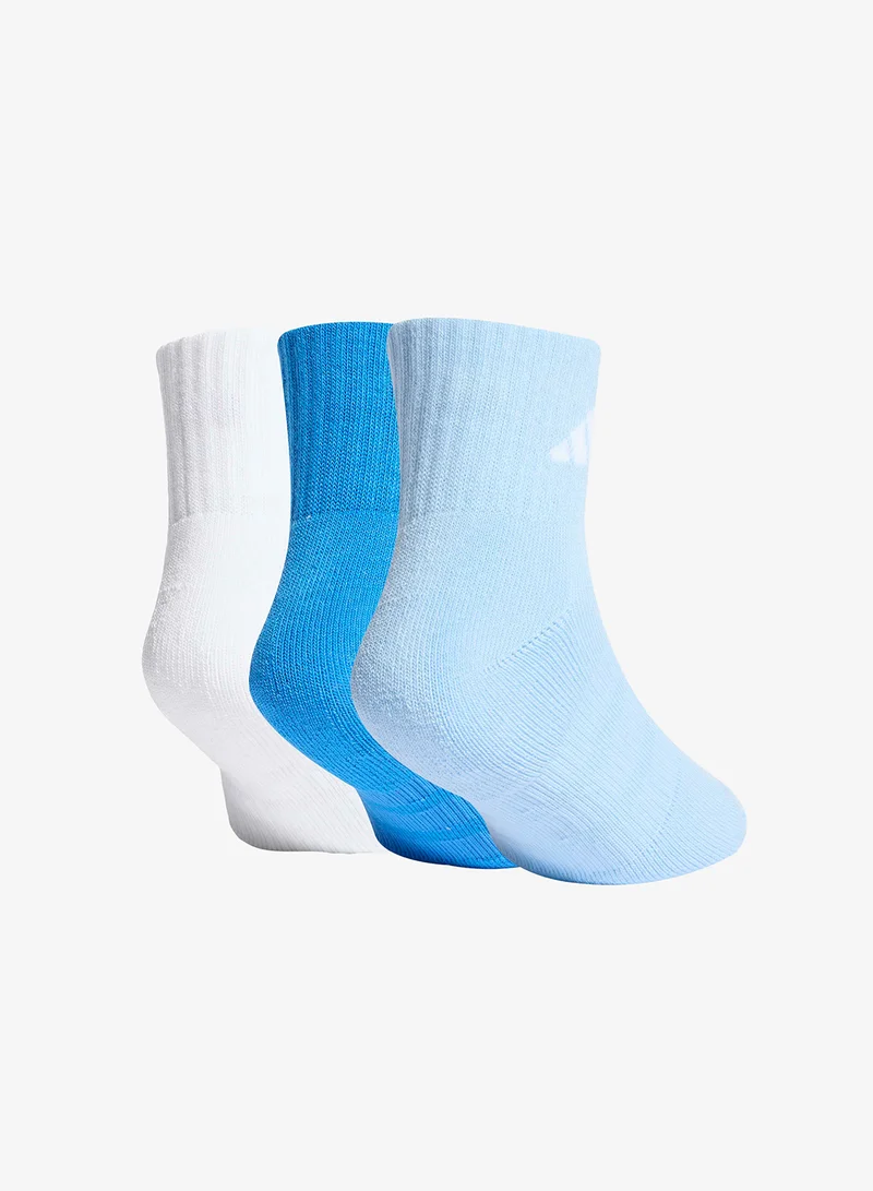 Adidas Kids 3 Pack Cushioned Ankle Socks